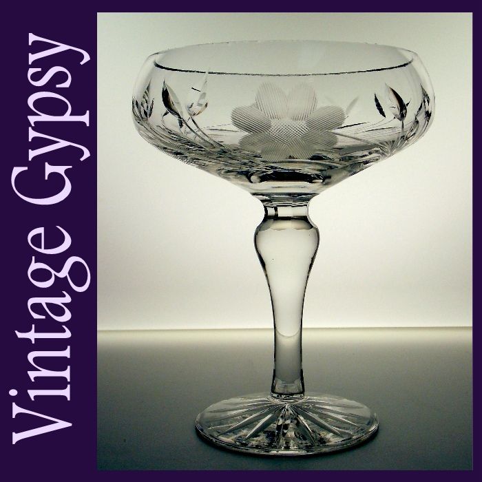 Vintage Cut Crystal Compote Vintage Cut Crystal Compote