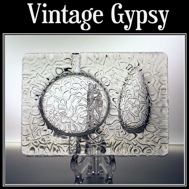Heavy Vintage Art Glass Pipe Smoker's Ashtray Heavy Vintage Art Glass Pipe Smoker's Ashtray