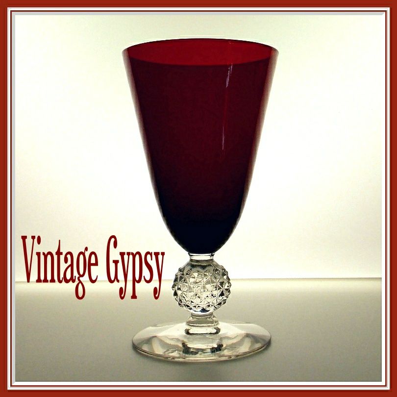 Golf Ball Ruby Footed Tumbler, Morgantown, 1928 - 1971, Golf Ball Ruby Footed Tumbler, Morgantown, 1928 - 1971,