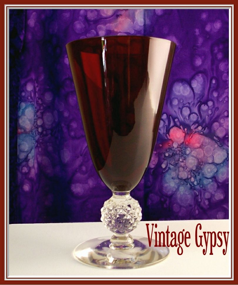 Golf Ball Ruby Footed Tumbler, Morgantown, 1928 - 1971, Golf Ball Ruby Footed Tumbler, Morgantown, 1928 - 1971,