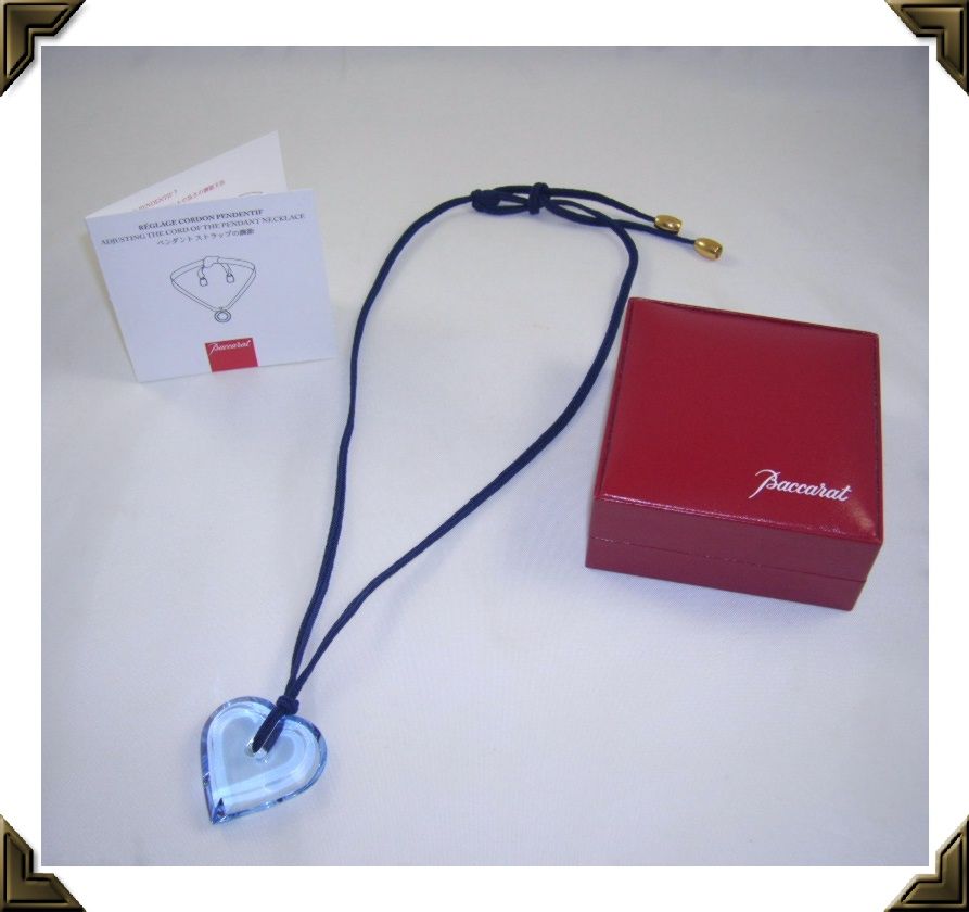 Baccarat Gorgeous Blue A La Folie Heart Pendant Necklace Baccarat Gorgeous Blue A La Folie Heart Pendant Necklace