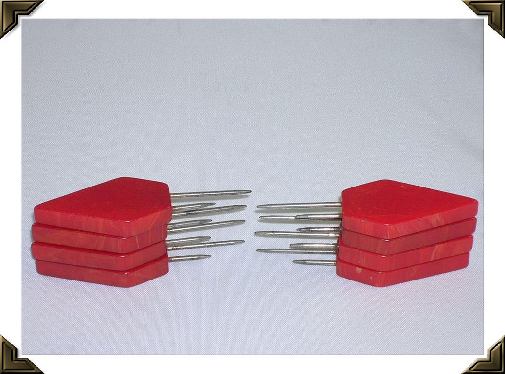 Set of 8 Cherry Red Bakelite Kob Knob Corn Holders Set of 8 Cherry Red Bakelite Kob Knob Corn Holders