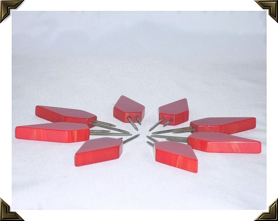 Set of 8 Cherry Red Bakelite Kob Knob Corn Holders Set of 8 Cherry Red Bakelite Kob Knob Corn Holders