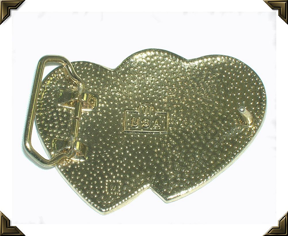 Vintage Double Heart & Roses Belt Buckle Vintage Double Heart & Roses Belt Buckle