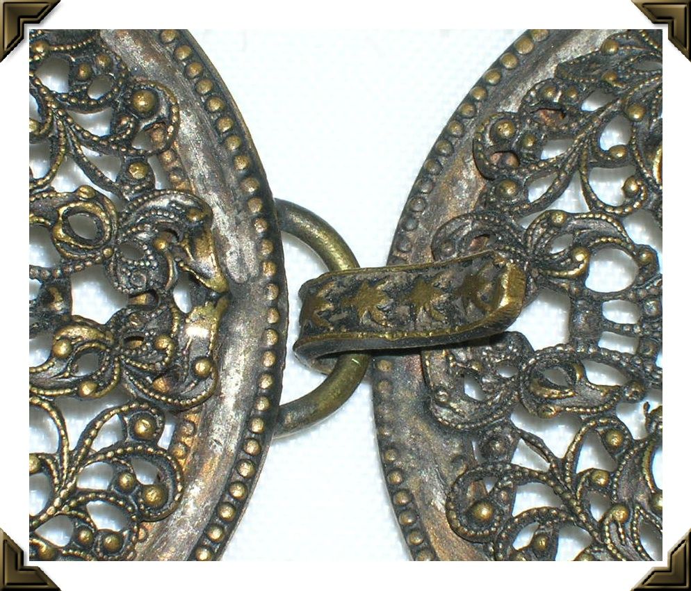 Ornate Victorian 2 Piece Metal Belt Buckle Filigree Open Work Ornate Victorian 2 Piece Metal Belt Buckle Filigree Open Work