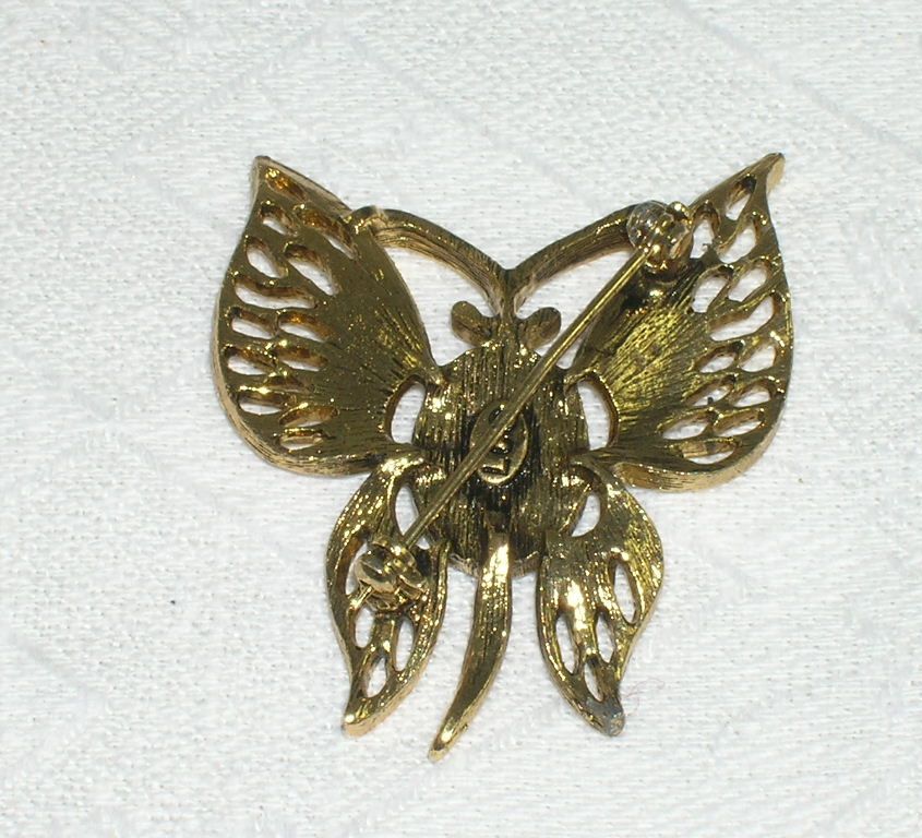 Vintage NOS Figural Butterfly Black Onyx Pin Brooch Vintage NOS Figural Butterfly Black Onyx Pin Brooch