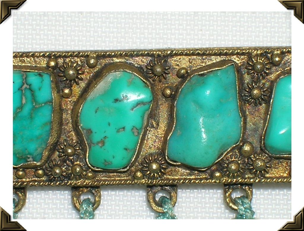 1920's - 1930's Chinese Silver Vermeil Cannetile Persian Turquoise Brooch Pin 1920's - 1930's Chinese Silver Vermeil Cannetile Persian Turquoise Brooch Pin