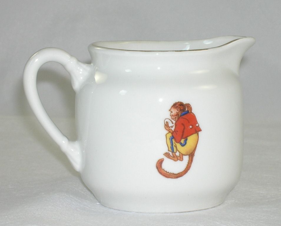 Sweet Vintage Porcelain Creamer Children Cat Dog Monkey OG Germany Sweet Vintage Porcelain Creamer Children Cat Dog Monkey OG Germany