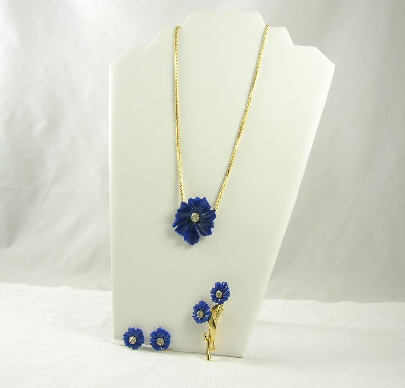 Vintage NOS Demi Parure Necklace Brooch Earrings Vintage NOS Demi Parure Necklace Brooch Earrings