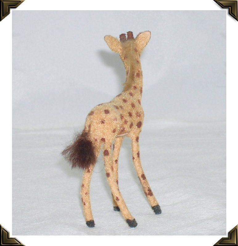 Vintage West Germany Kunstlerschutz Miniature Flocked Giraffe Vintage West Germany Kunstlerschutz Miniature Flocked Giraffe