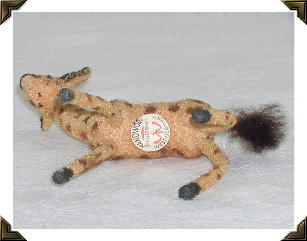 Vintage West Germany Kunstlerschutz Miniature Flocked Giraffe Vintage West Germany Kunstlerschutz Miniature Flocked Giraffe