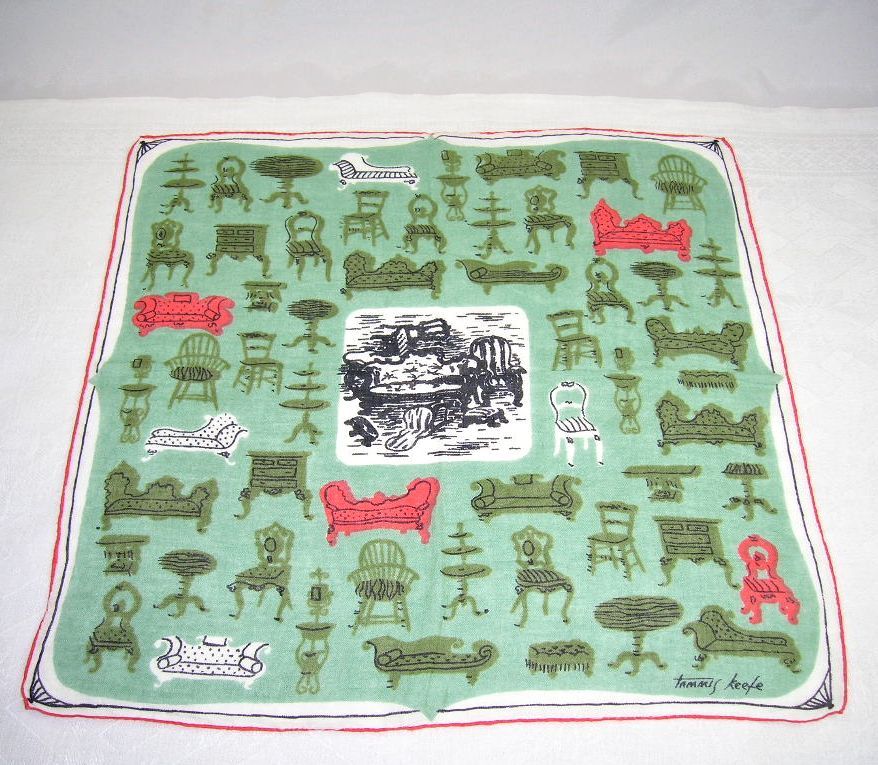 Designer Tammis Keefe Shabby Chic Furniture Décor Handkerchief/Hanky Designer Tammis Keefe Shabby Chic Furniture Décor Handkerchief/Hanky