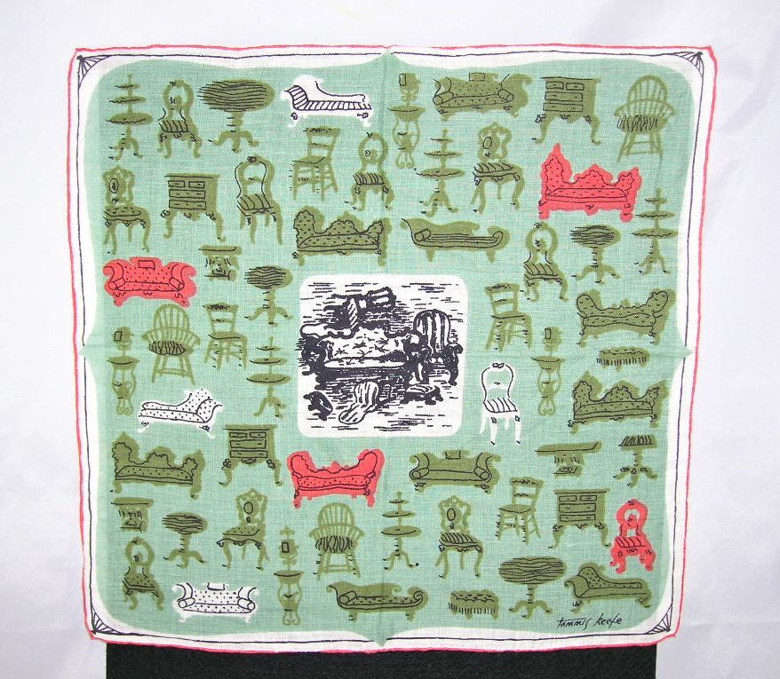 Designer Tammis Keefe Shabby Chic Furniture Décor Handkerchief/Hanky Designer Tammis Keefe Shabby Chic Furniture Décor Handkerchief/Hanky
