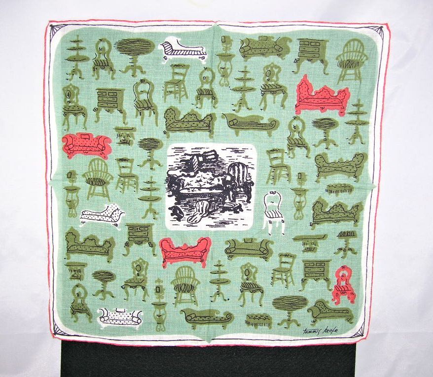 Designer Tammis Keefe Shabby Chic Furniture Décor Handkerchief/Hanky Designer Tammis Keefe Shabby Chic Furniture Décor Handkerchief/Hanky