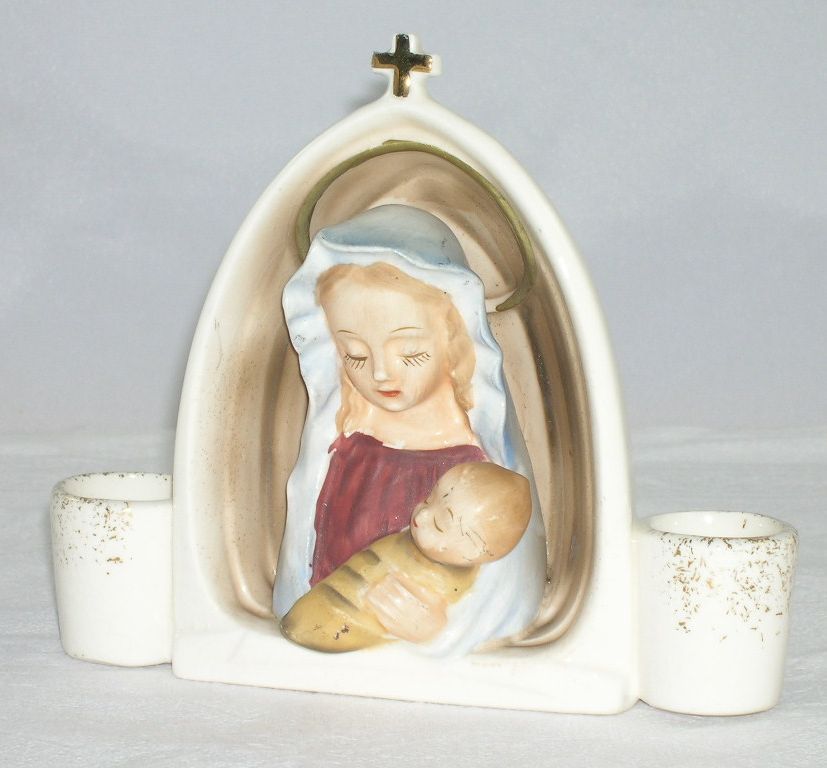 1959 Holt Howard Mary/Madonna & Baby Jesus Candle Holder 1959 Holt Howard Mary/Madonna & Baby Jesus Candle Holder