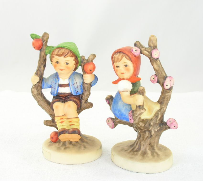 2 Endearing Classic Goebel Hummel Figurines Apple Tree Girl Apple Tree Boy 2 Endearing Classic Goebel Hummel Figurines Apple Tree Girl Apple Tree Boy