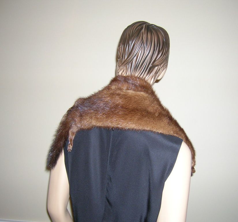 4 Vintage Rich Brown Mink Pelts Stole Collar Shawl 4 Vintage Rich Brown Mink Pelts Stole Collar Shawl