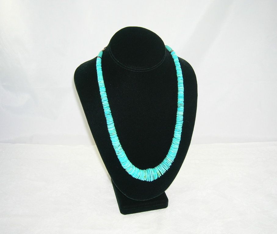 Gorgeous Vintage Native American Turquoise Necklace Rondelle Beads Gorgeous Vintage Native American Turquoise Necklace Rondelle Beads