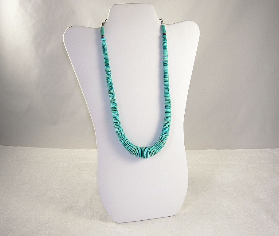 Gorgeous Vintage Native American Turquoise Necklace Rondelle Beads Gorgeous Vintage Native American Turquoise Necklace Rondelle Beads