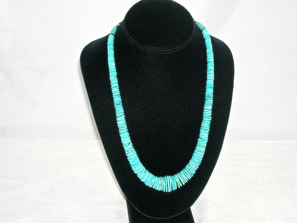 Gorgeous Vintage Native American Turquoise Necklace Rondelle Beads Gorgeous Vintage Native American Turquoise Necklace Rondelle Beads