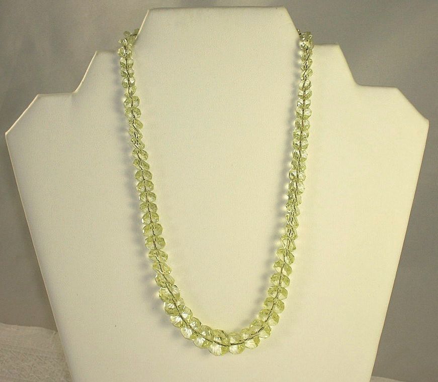Stunning Vintage Faceted Rondelle Crystal Bead Single Strand Necklace ~ Stunning Vintage Faceted Rondelle Crystal Bead Single Strand Necklace ~