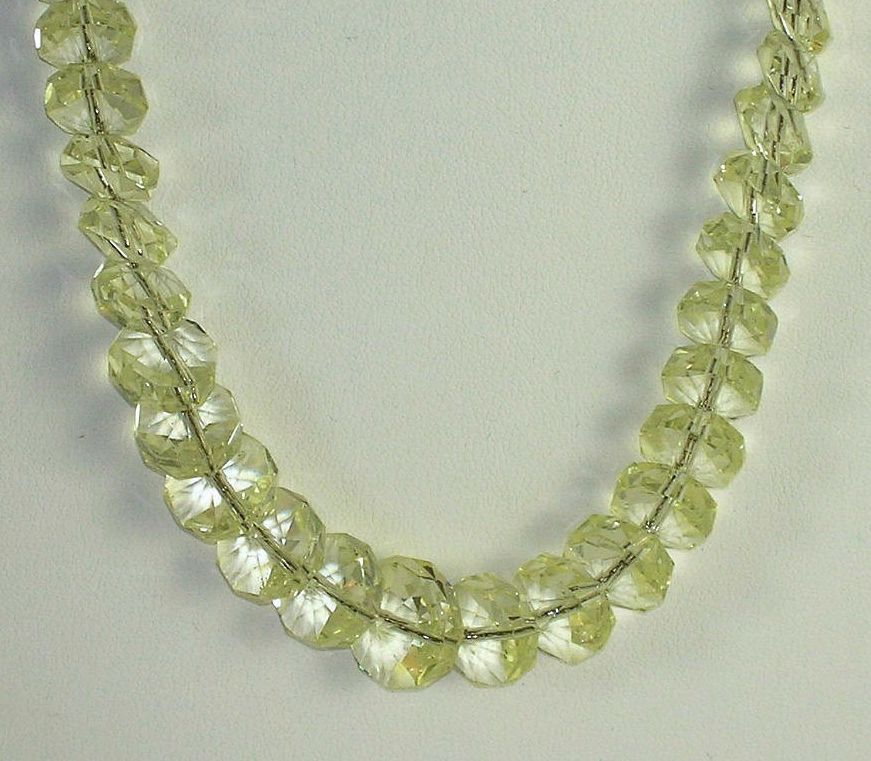 Stunning Vintage Faceted Rondelle Crystal Bead Single Strand Necklace ~ Stunning Vintage Faceted Rondelle Crystal Bead Single Strand Necklace ~