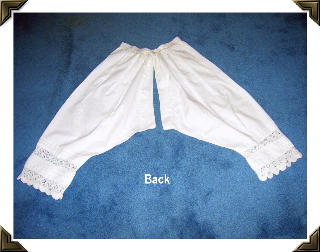 Victorian Pantaloons/Bloomers Split Leg/Crotch Lovely Crochet Hand Work Victorian Pantaloons/Bloomers Split Leg/Crotch Lovely Crochet Hand Work