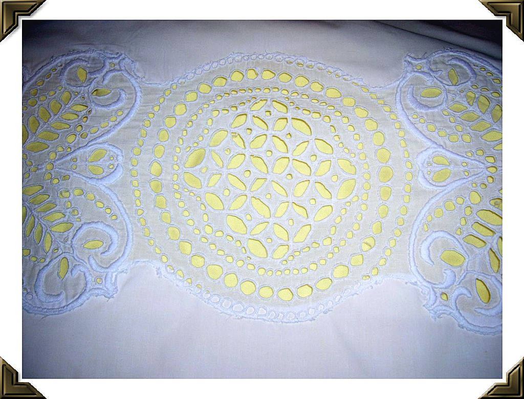 Gorgeous Single Vintage Embroidered Open Work Pillow Sham Cover Cotton Gorgeous Single Vintage Embroidered Open Work Pillow Sham Cover Cotton