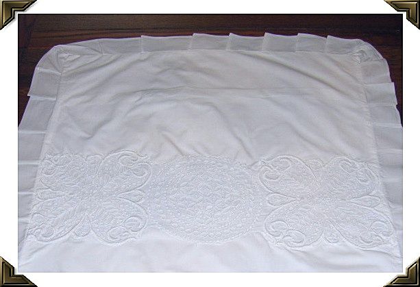 Gorgeous Single Vintage Embroidered Open Work Pillow Sham Cover Cotton Gorgeous Single Vintage Embroidered Open Work Pillow Sham Cover Cotton