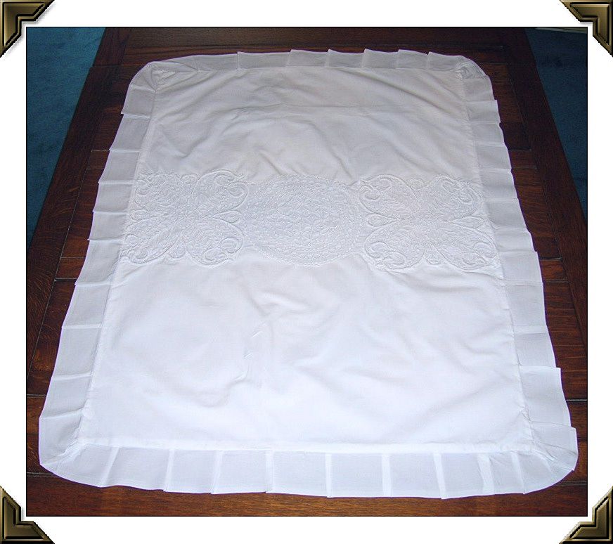 Gorgeous Single Vintage Embroidered Open Work Pillow Sham Cover Cotton Gorgeous Single Vintage Embroidered Open Work Pillow Sham Cover Cotton