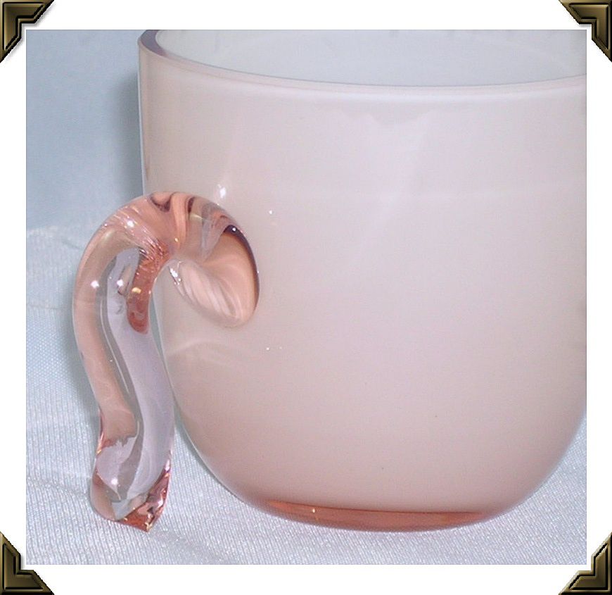 Elegant Pink Glass Cased/Overlay Punch Bowl Cups & Ladle Elegant Pink Glass Cased/Overlay Punch Bowl Cups & Ladle