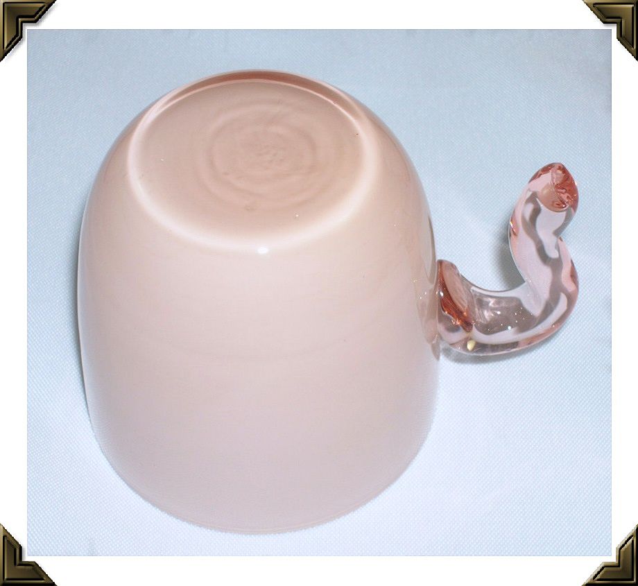 Elegant Pink Glass Cased/Overlay Punch Bowl Cups & Ladle Elegant Pink Glass Cased/Overlay Punch Bowl Cups & Ladle