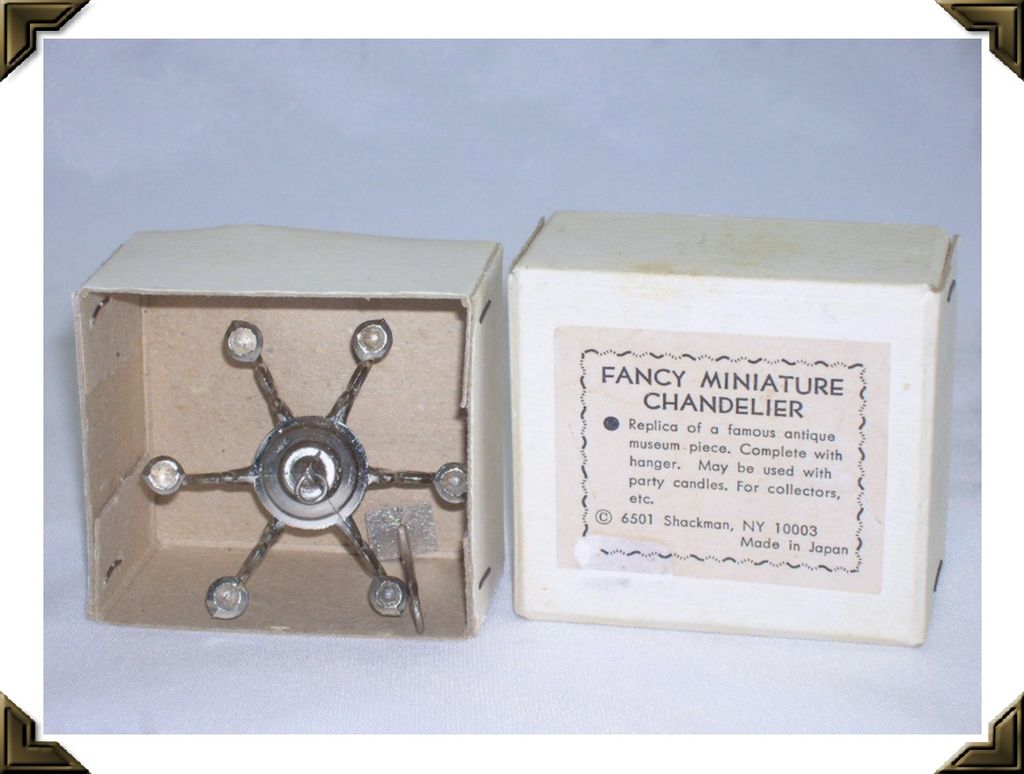 NOS Fancy Miniature Chandelier Original Box Made In Japan NOS Fancy Miniature Chandelier Original Box Made In Japan