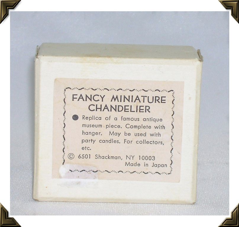 NOS Fancy Miniature Chandelier Original Box Made In Japan NOS Fancy Miniature Chandelier Original Box Made In Japan