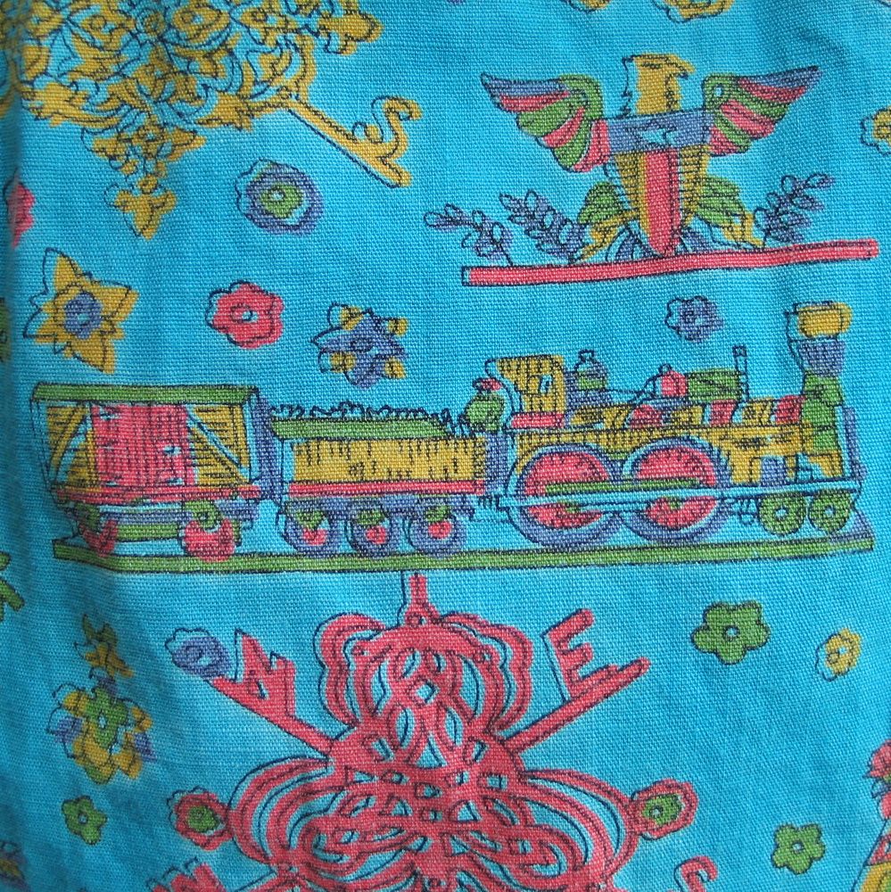 Vintage 1960s Novelty Print Shift Dress Turquoise Pink Gold Lime M Vintage 1960s Novelty Print Shift Dress Turquoise Pink Gold Lime M