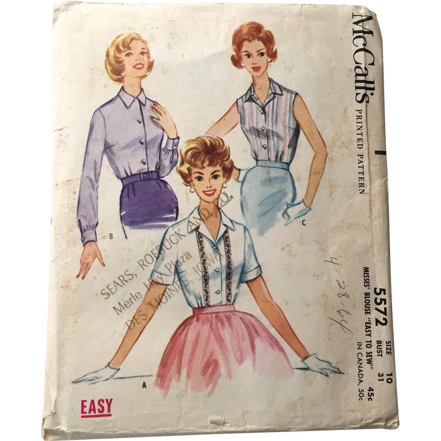 Rare Original Vintage 1940s New York Creation Pattern Princess Cut Dress 