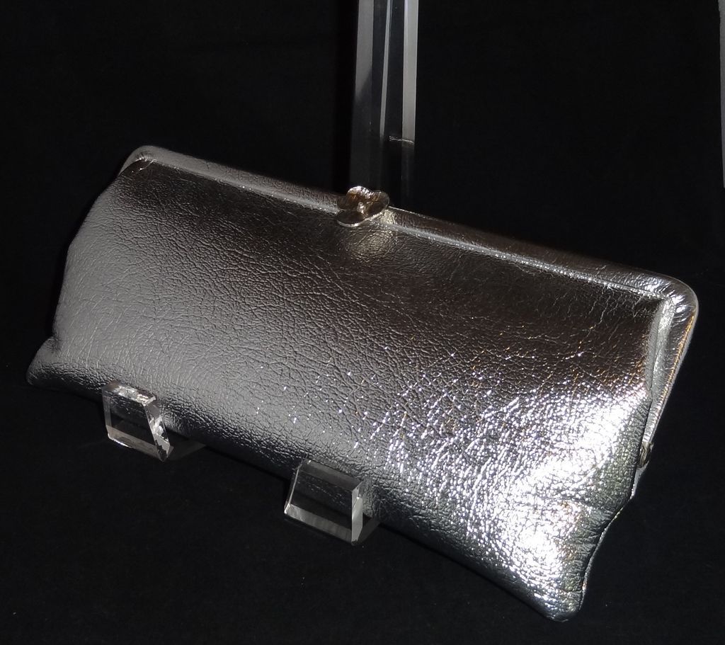 Extra Long Silvertone Convertible Clutch Handbag Extra Long Silvertone Convertible Clutch Handbag