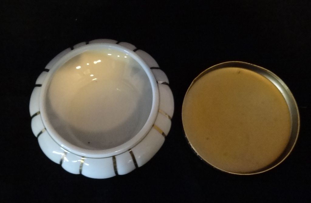 Vintage White Cased Glass Powder Jar Vintage White Cased Glass Powder Jar