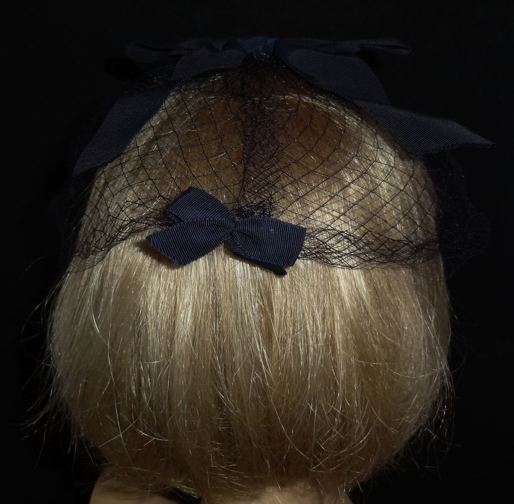 Vintage 1950's Dark Blue Whimsey or Church Hat Vintage 1950's Dark Blue Whimsey or Church Hat