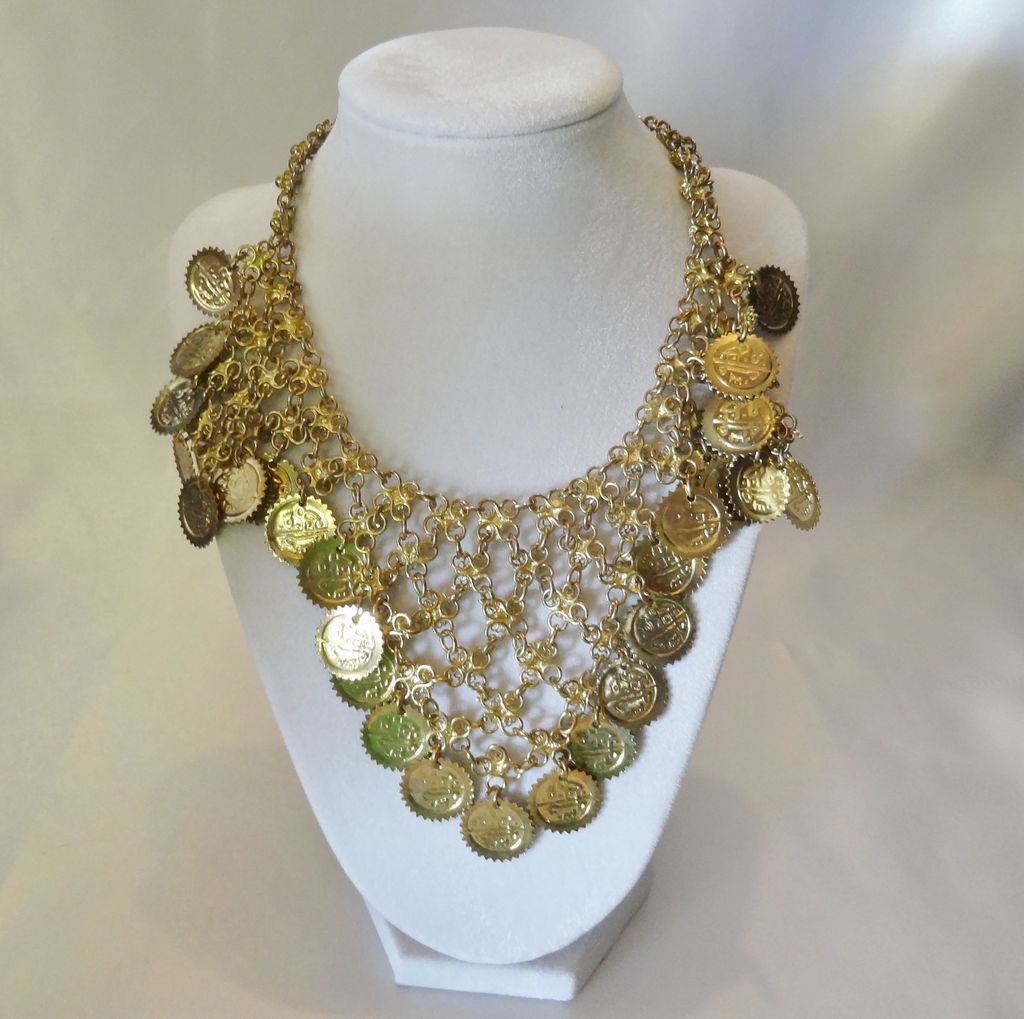 Stunning Cascading Waterfall Bib Faux Coin Necklace Stunning Cascading Waterfall Bib Faux Coin Necklace
