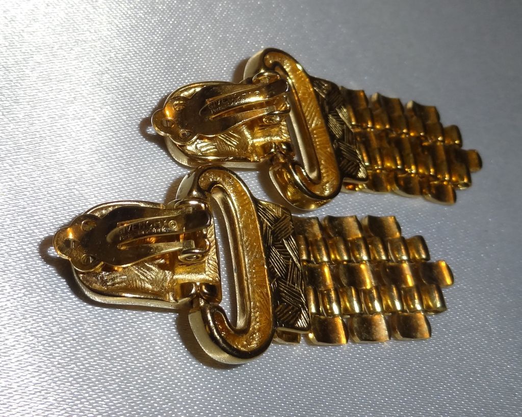 Vintage Givenchy Goldtone Metal and Rhinestone Earrings Vintage Givenchy Goldtone Metal and Rhinestone Earrings