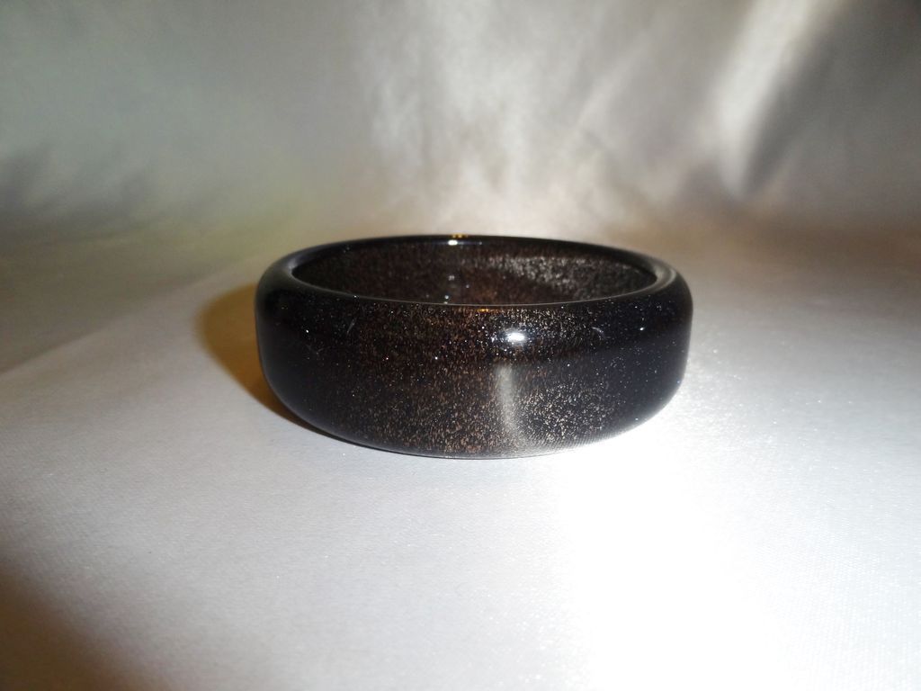 Vintage Translucent Lucite Bangle with Embedded Glitter Vintage Translucent Lucite Bangle with Embedded Glitter