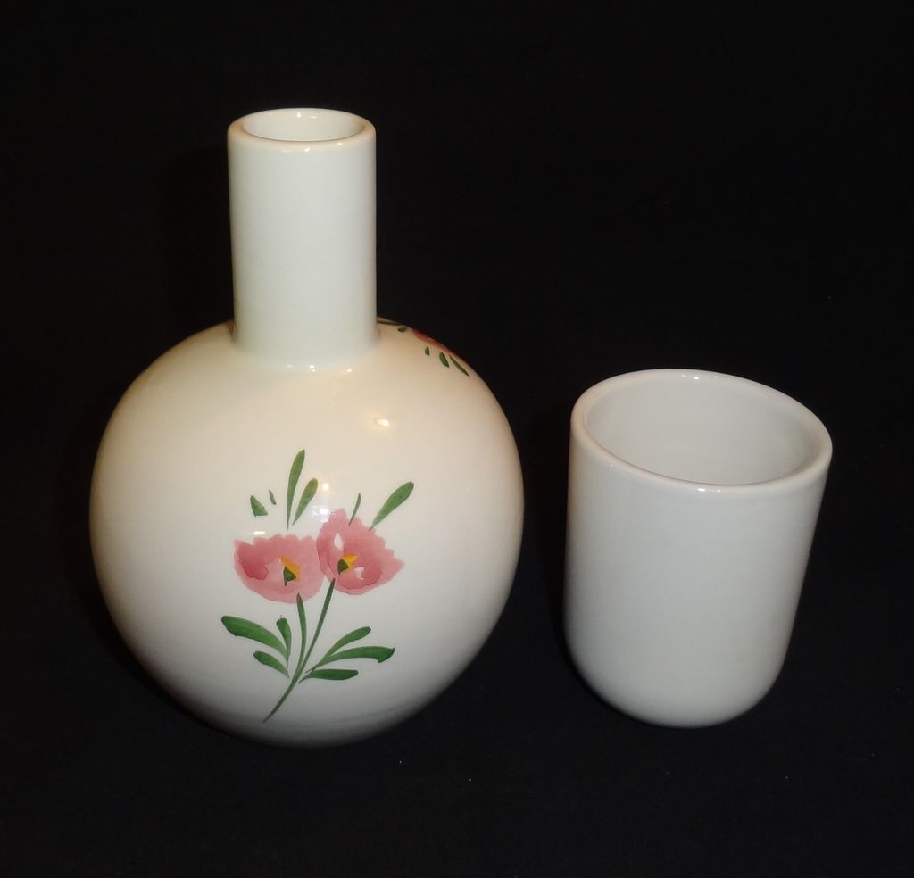 Vintage Italian Hand Painted Tumble Up or Bedside Decanter by Bresolin Vintage Italian Hand Painted Tumble Up or Bedside Decanter by Bresolin