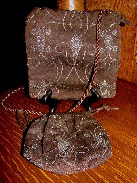 Two Via Spiga Italy Drawstring Bags in Cocoa Two Via Spiga Italy Drawstring Bags in Cocoa
