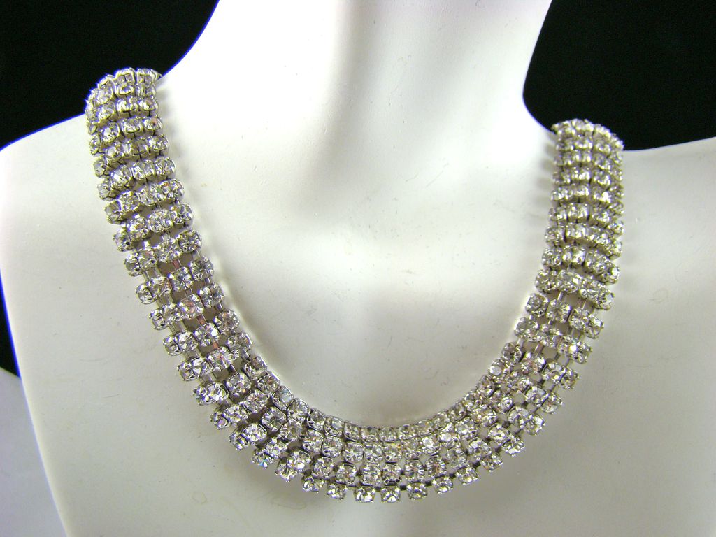 Glamourous 1950s Rhinestone Evening Choker Glamourous 1950s Rhinestone Evening Choker