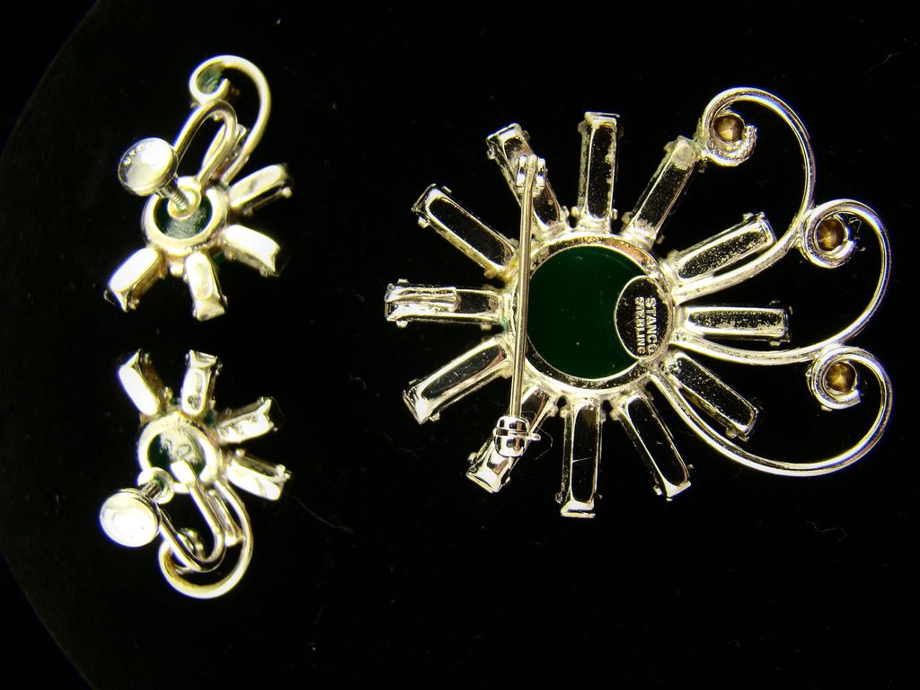 Stanco Sterling Rhinestone Baguette Demi Parure Stanco Sterling Rhinestone Baguette Demi Parure