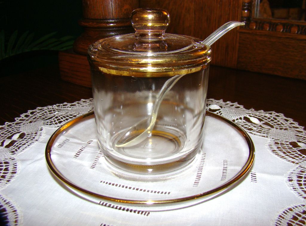 Vintage Jeanette Glass 4-Piece Jam Set Vintage Jeanette Glass 4-Piece Jam Set