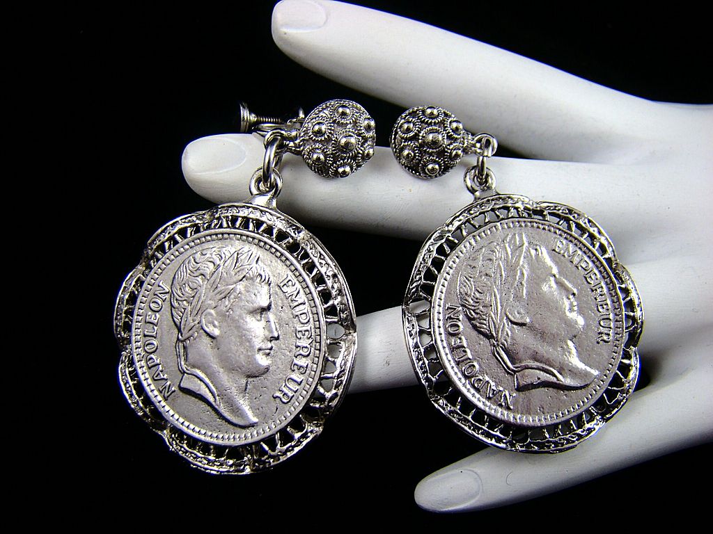 Napoleon Empereur Faux Coin Earrings Napoleon Empereur Faux Coin Earrings