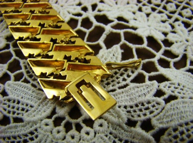 Grosse Germany 1969 Gold Plated Basket Weave Bracelet Grosse Germany 1969 Gold Plated Basket Weave Bracelet