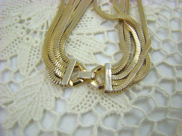 Multi-Strand Gold Tone Chain Bracelet Multi-Strand Gold Tone Chain Bracelet